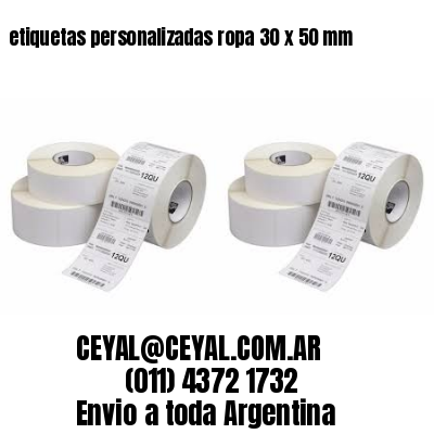 etiquetas personalizadas ropa 30 x 50 mm