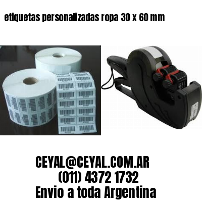 etiquetas personalizadas ropa 30 x 60 mm