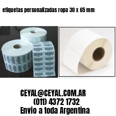 etiquetas personalizadas ropa 30 x 65 mm