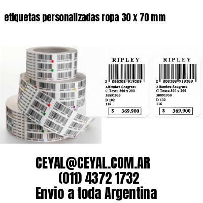 etiquetas personalizadas ropa 30 x 70 mm