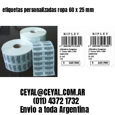 etiquetas personalizadas ropa 60 x 25 mm