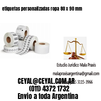 etiquetas personalizadas ropa 80 x 90 mm