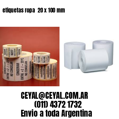 etiquetas ropa  20 x 100 mm