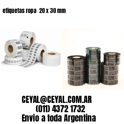 etiquetas ropa  20 x 30 mm