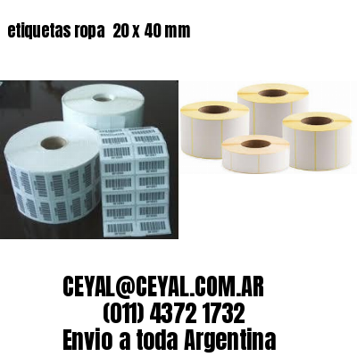 etiquetas ropa  20 x 40 mm