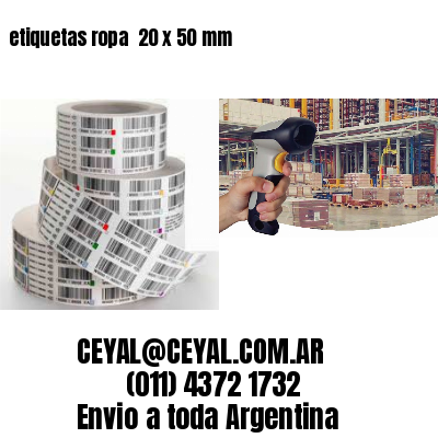 etiquetas ropa  20 x 50 mm
