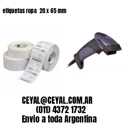 etiquetas ropa  20 x 65 mm