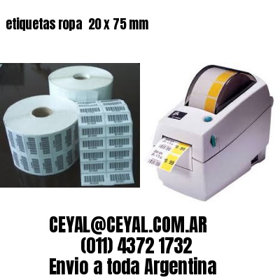 etiquetas ropa  20 x 75 mm