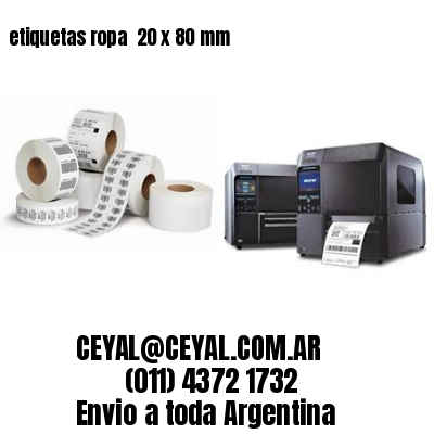 etiquetas ropa  20 x 80 mm