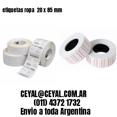 etiquetas ropa  20 x 85 mm