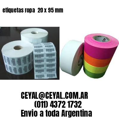 etiquetas ropa  20 x 95 mm