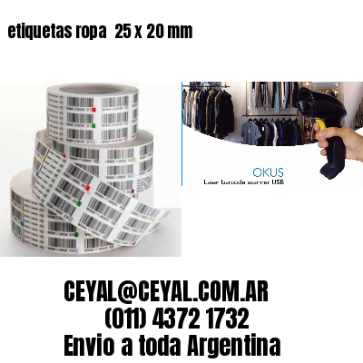 etiquetas ropa  25 x 20 mm