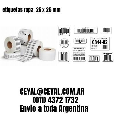 etiquetas ropa  25 x 25 mm