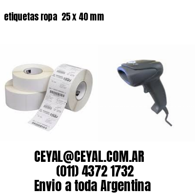 etiquetas ropa  25 x 40 mm