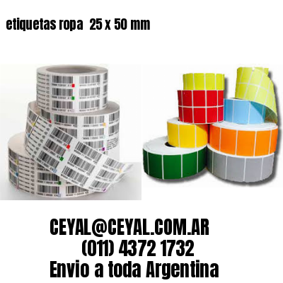 etiquetas ropa  25 x 50 mm