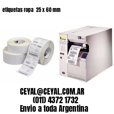 etiquetas ropa  25 x 60 mm