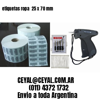 etiquetas ropa  25 x 70 mm