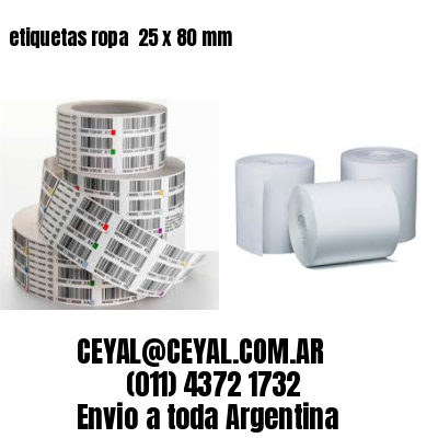 etiquetas ropa  25 x 80 mm