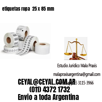 etiquetas ropa  25 x 85 mm