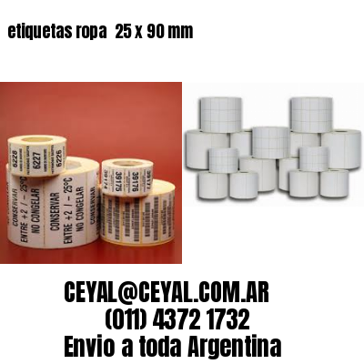 etiquetas ropa  25 x 90 mm