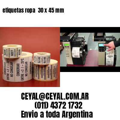 etiquetas ropa  30 x 45 mm