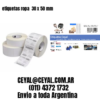 etiquetas ropa  30 x 50 mm
