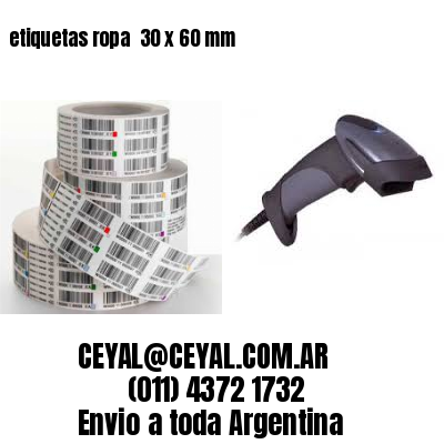 etiquetas ropa  30 x 60 mm