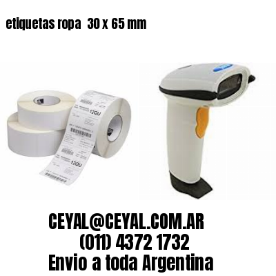 etiquetas ropa  30 x 65 mm