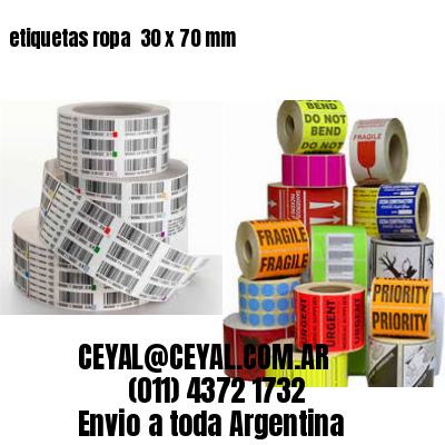 etiquetas ropa  30 x 70 mm