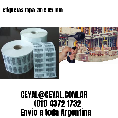 etiquetas ropa  30 x 85 mm