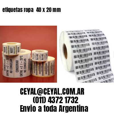 etiquetas ropa  40 x 20 mm