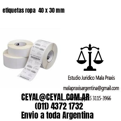 etiquetas ropa  40 x 30 mm