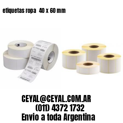 etiquetas ropa  40 x 60 mm