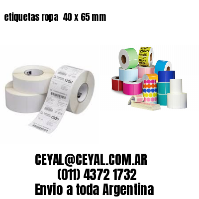 etiquetas ropa  40 x 65 mm