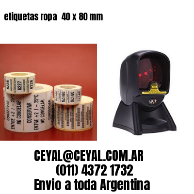 etiquetas ropa  40 x 80 mm