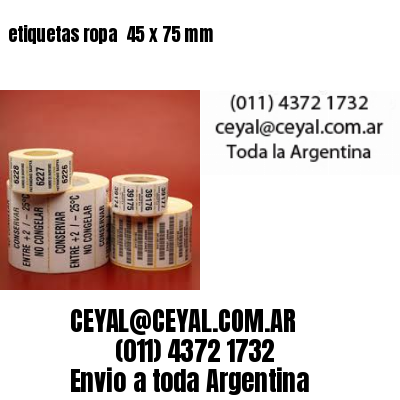 etiquetas ropa  45 x 75 mm