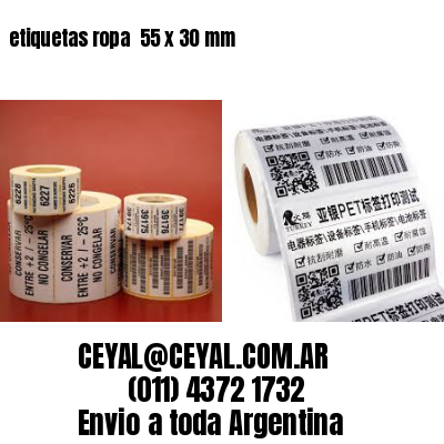 etiquetas ropa  55 x 30 mm