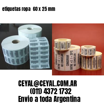 etiquetas ropa  60 x 25 mm