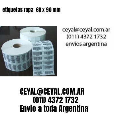 etiquetas ropa  60 x 90 mm