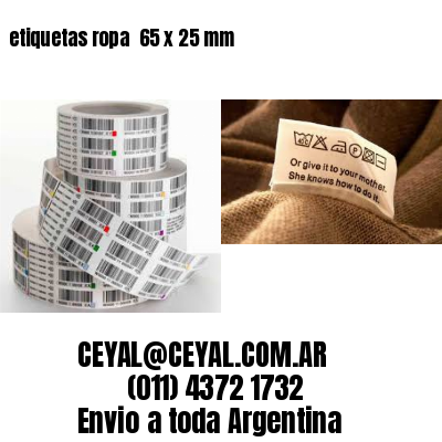 etiquetas ropa  65 x 25 mm