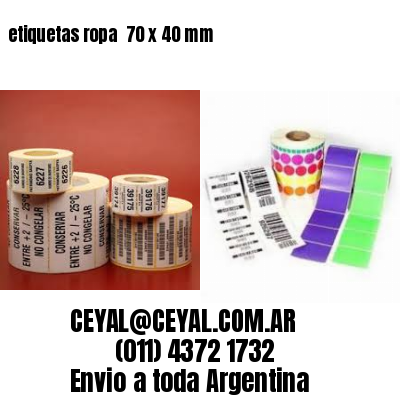 etiquetas ropa  70 x 40 mm