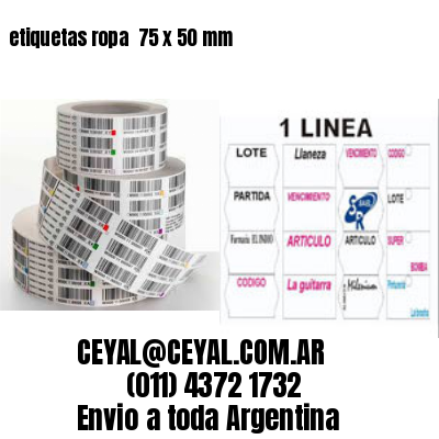 etiquetas ropa  75 x 50 mm