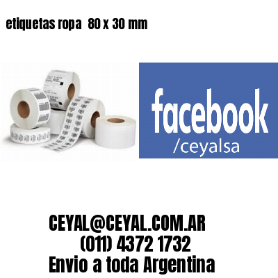 etiquetas ropa  80 x 30 mm