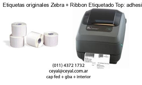 Etiquetas originales Zebra   Ribbon Etiquetado Top: adhesivo   ribbo