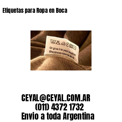 Etiquetas para Ropa en Boca