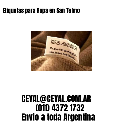 Etiquetas para Ropa en San Telmo
