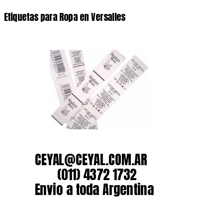 Etiquetas para Ropa en Versalles