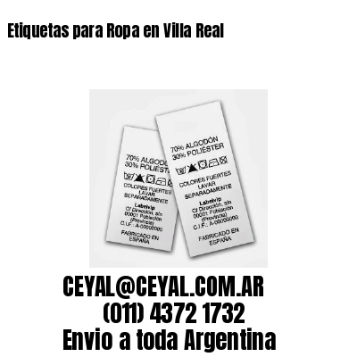 Etiquetas para Ropa en Villa Real