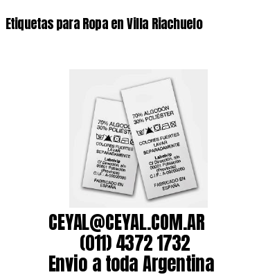 Etiquetas para Ropa en Villa Riachuelo