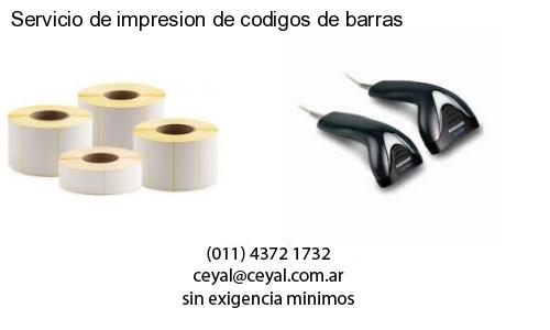 Servicio de impresion de codigos de barras